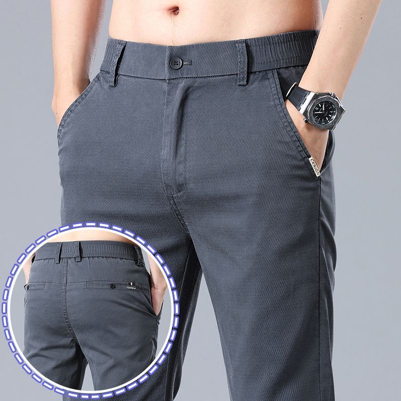 Men's Straight Leg Slim Fit Elastic Work Pants