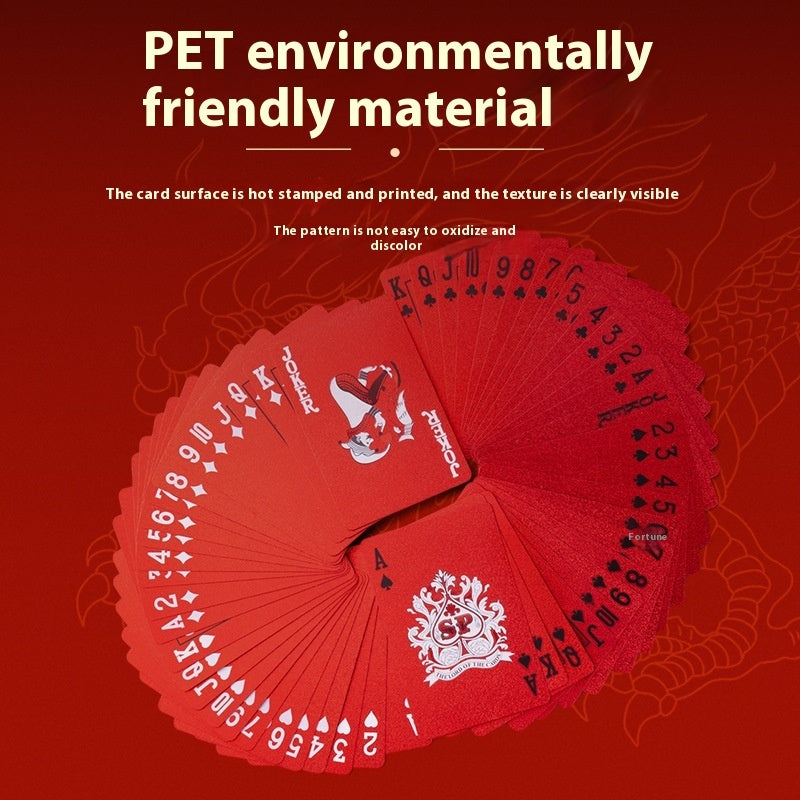 Playing Cards Plastic Waterproof Red Local Tyrant Fighting Landlord For Spring Festival