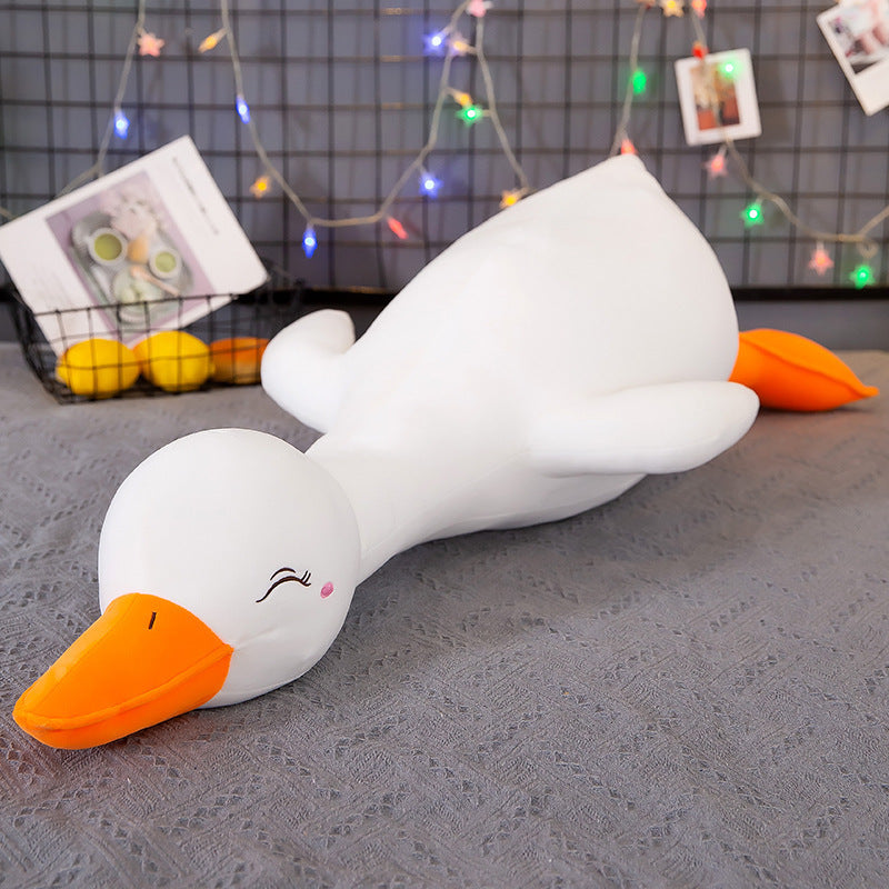 Lying Style Sand Carving Plush Duck Toy.