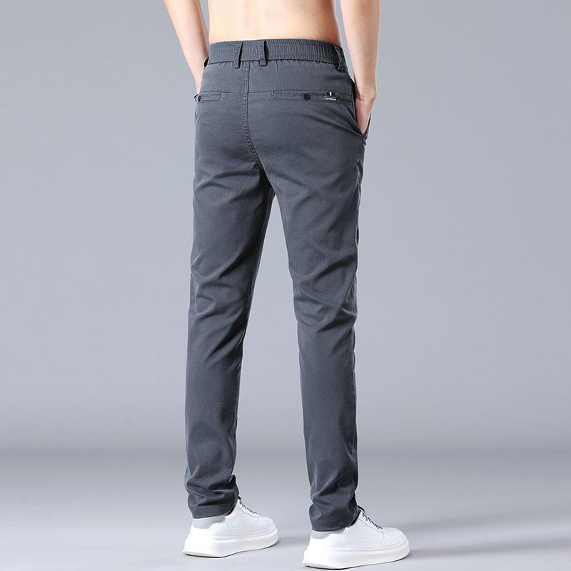 Men's Straight Leg Slim Fit Elastic Work Pants