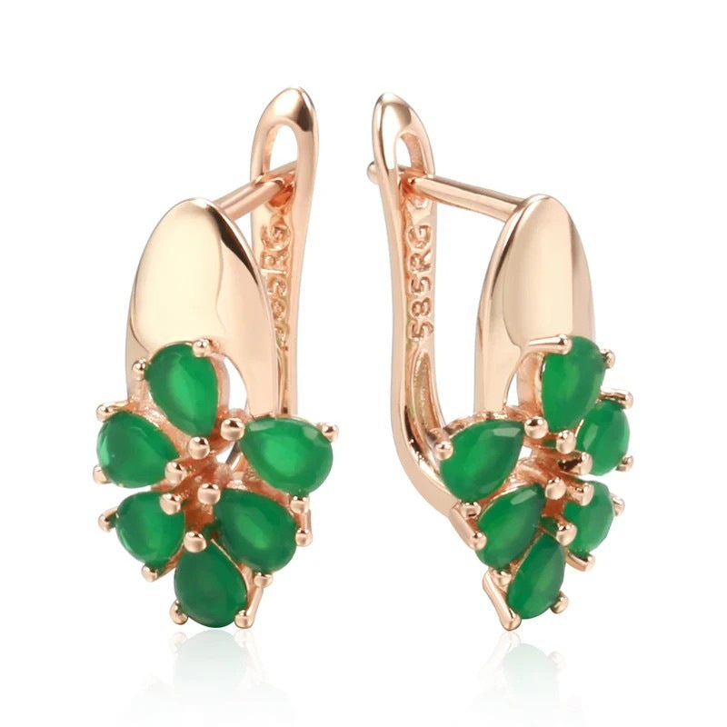 Vintage Petal Inlaid Zircon Two-tone Ring Accessories