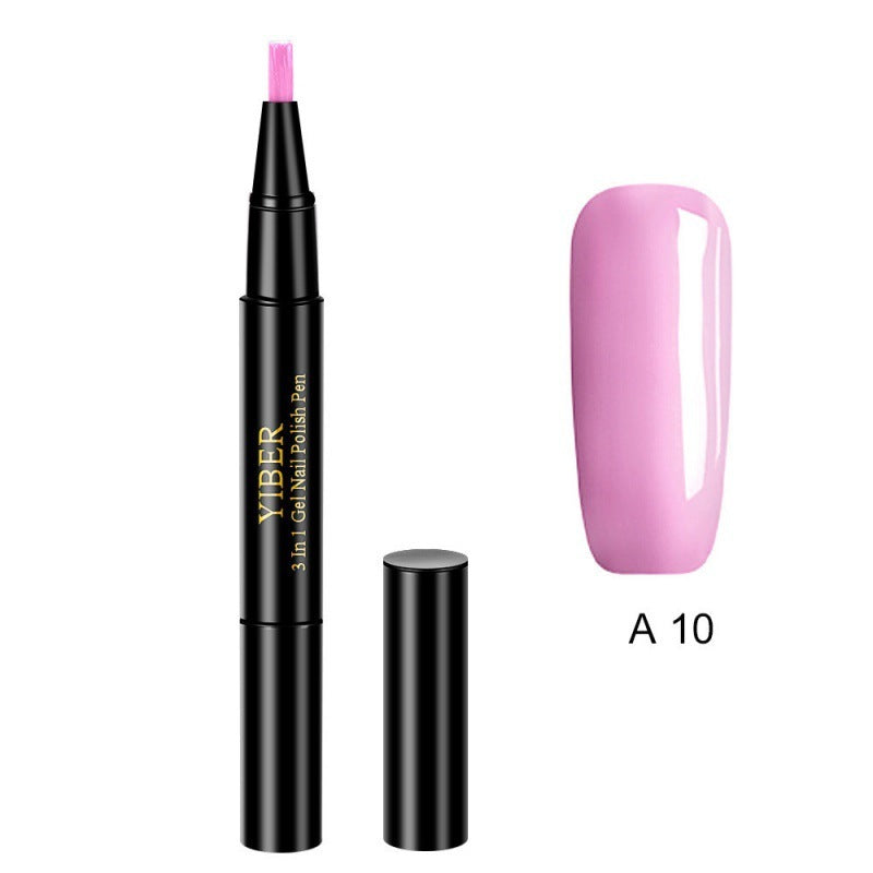 5pcs Nail Polish Pen 3 In 1 One Step Glue Pen Multicolor - EL CHEG