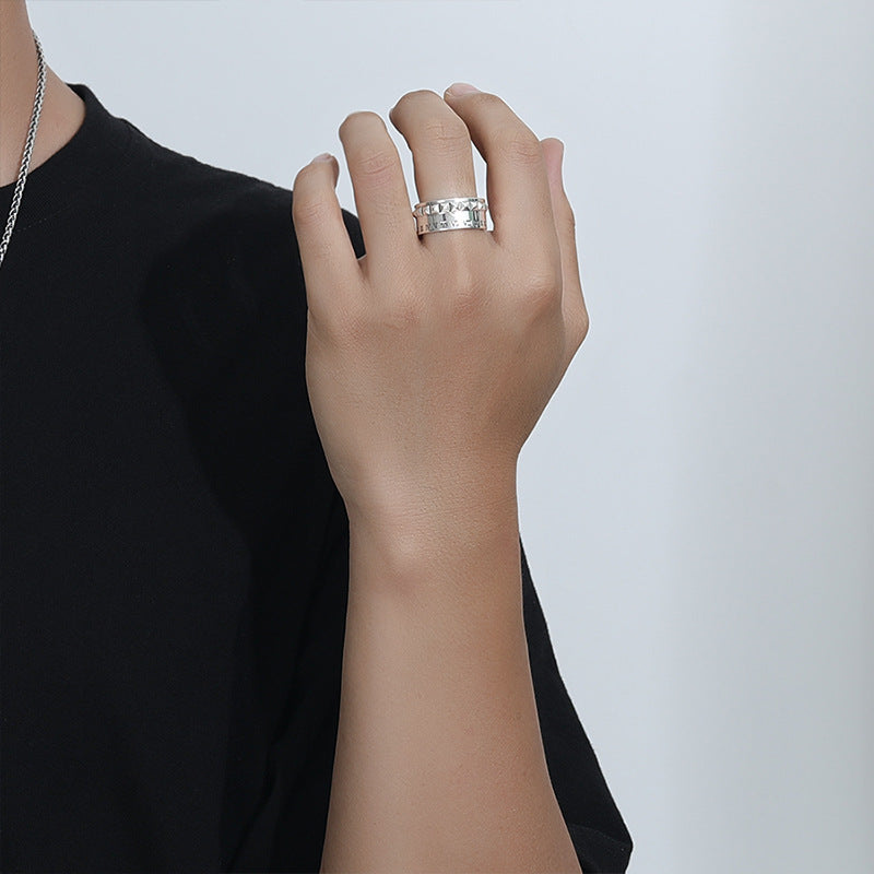 Men's Trendy Punk Hip Hop Rivet Ring