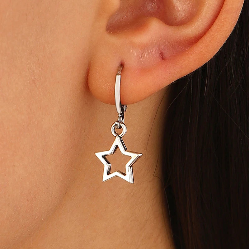 New Creative Star Hoop Earrings Fashion Simple Earrings Gifts for Women Cute Mini Little Star 20S Holiday Jewelry - EL CHEG