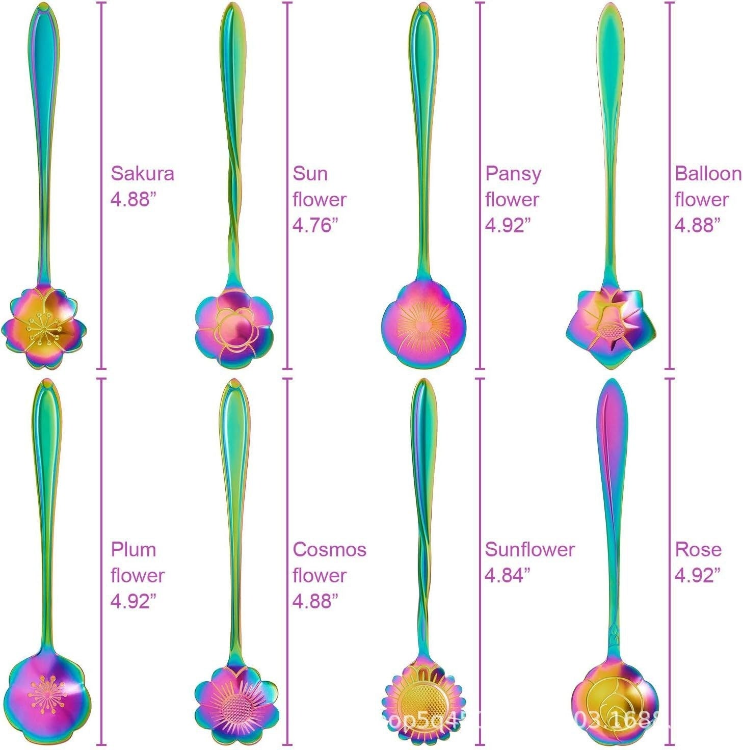 Stainless Steel Flower Japanese Coffee Dessert Rose Spoon