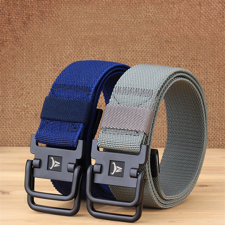 Double Ring Buckle Nylon Elastic Band Durable Canvas Belt