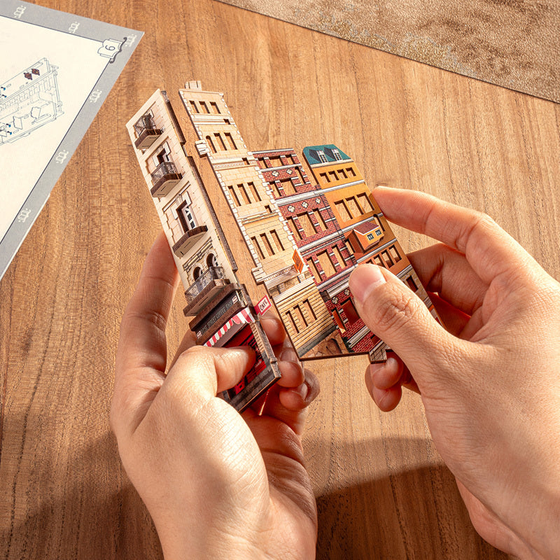 Rolife Book Nook Kit DIY 3D Wooden Miniature Street Scene With LED Lighting For Adults.