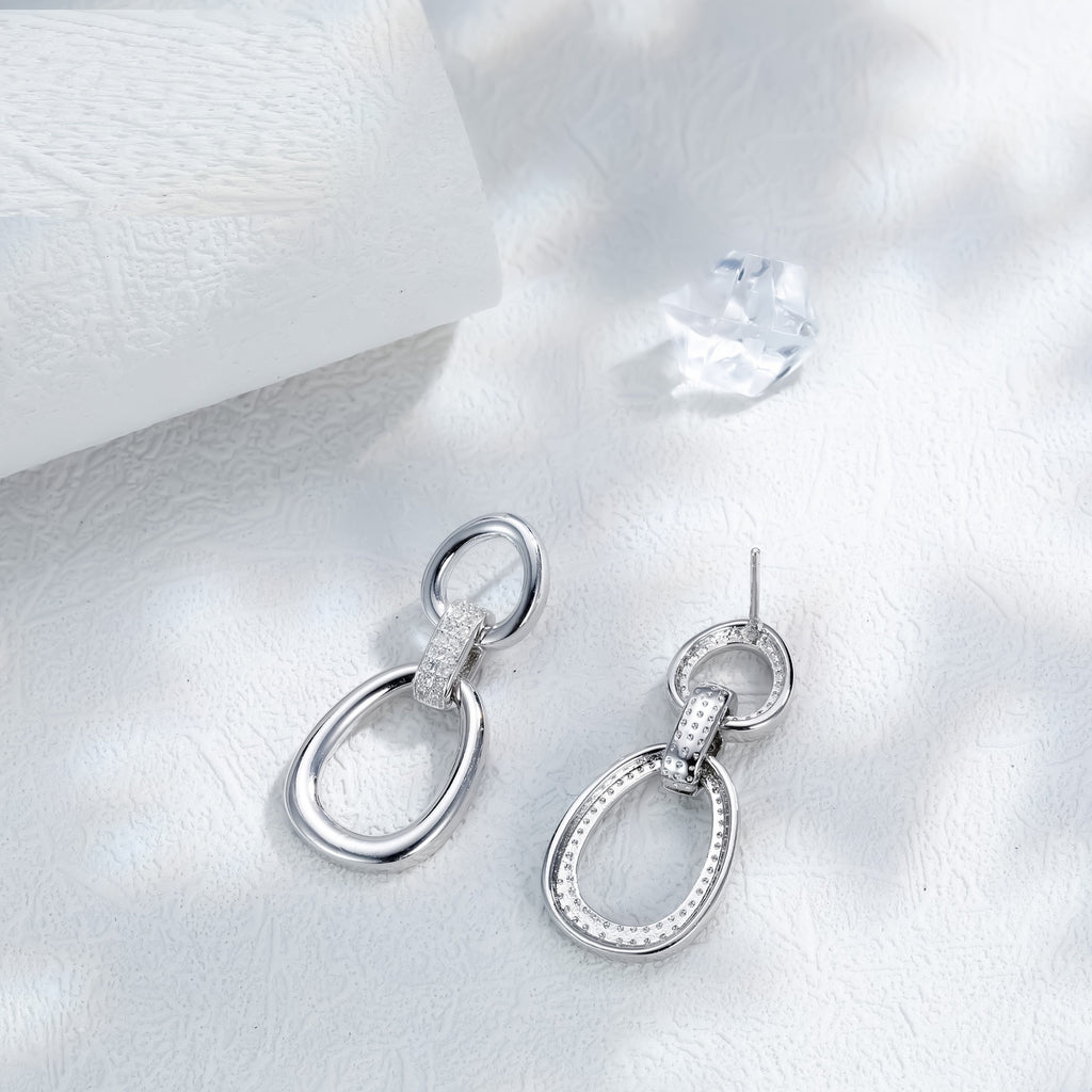 Ring Buckle European And American Simple Elegant High-grade Earrings For Women