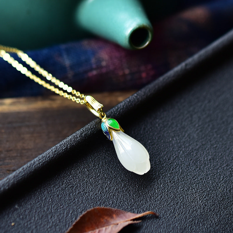 Sterling Silver Magnolia Necklace For Women