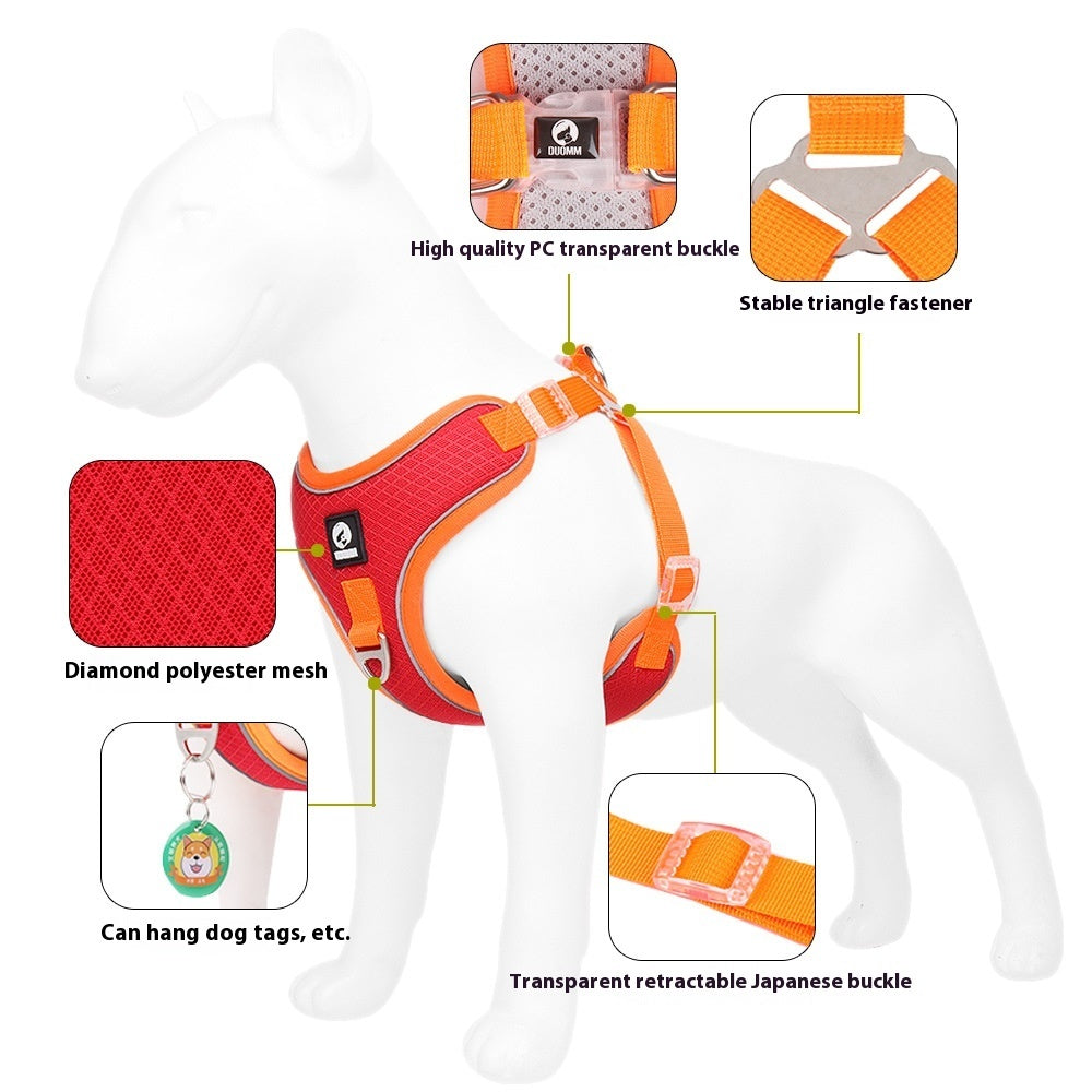 Pet Dog Harness Puppy Adjustable Breathable Mesh Reflective Saddle For Small Medium Dogs Cats Pet Supplies - EL CHEG