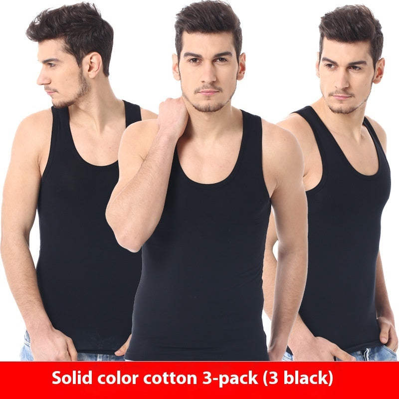 Men's Pure Color Minimal Versatile Cotton Vest