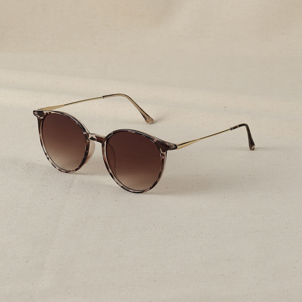 New Artistic Round Frame Women's All-match Face-looking Small Sunglasses