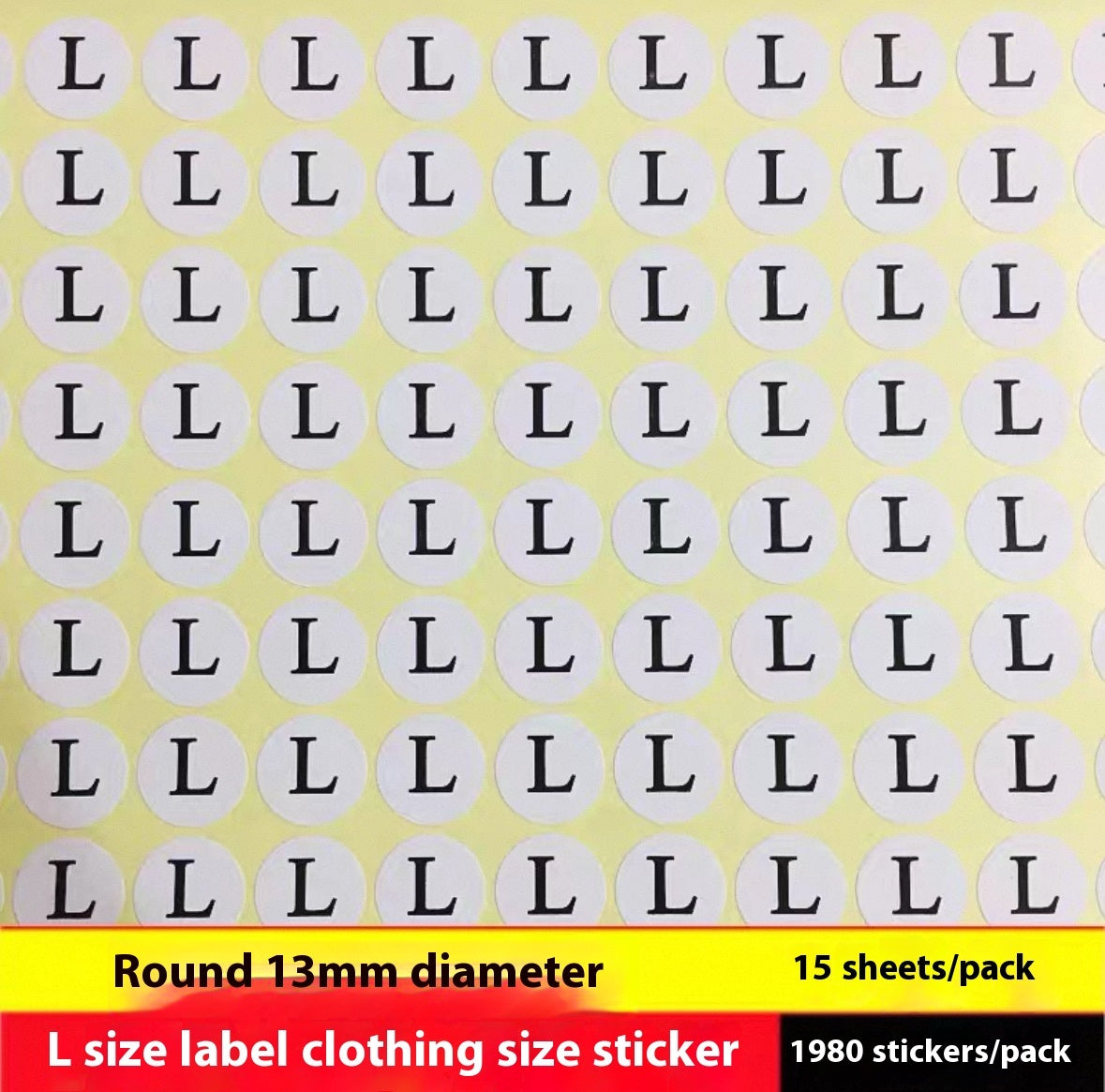 Clothes Size Sticker Digital Adhesive Sticker