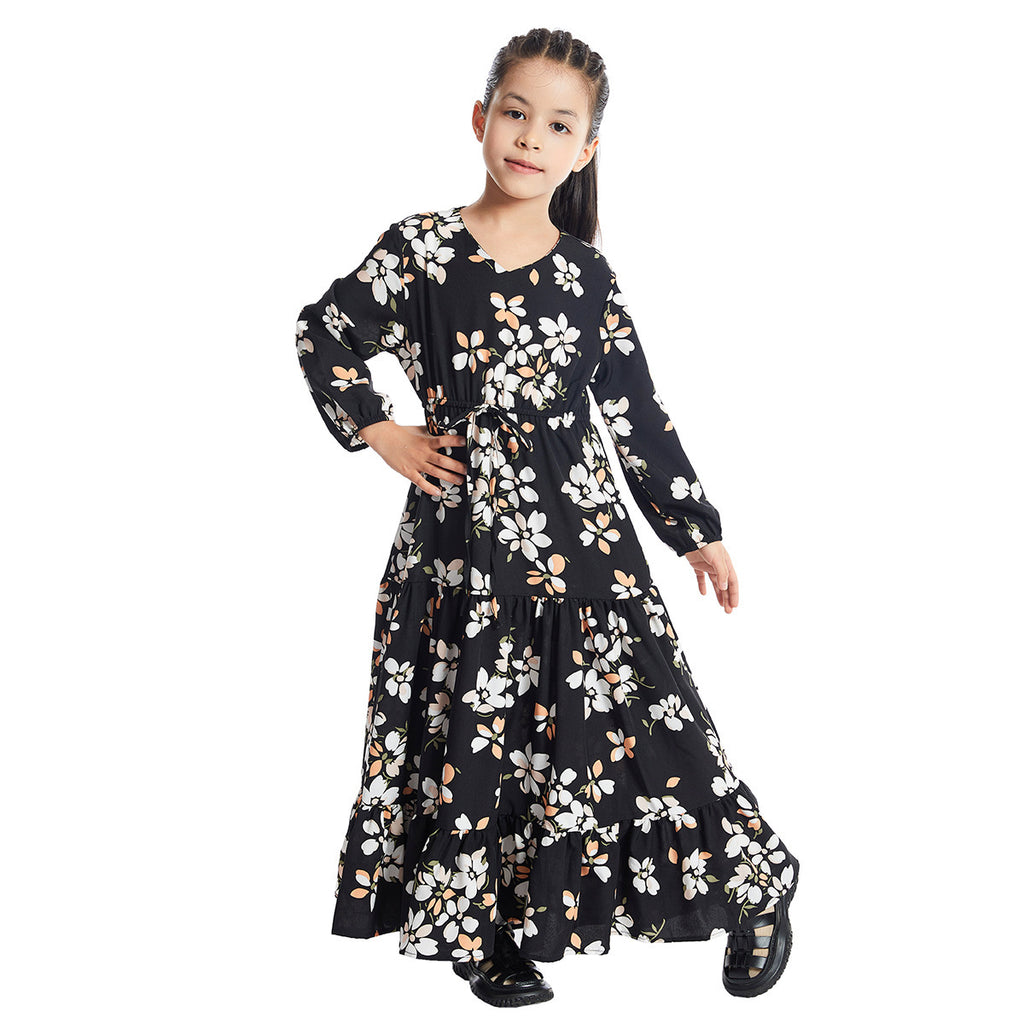 New Hot Sale Long Sleeve Girl Floral Dress