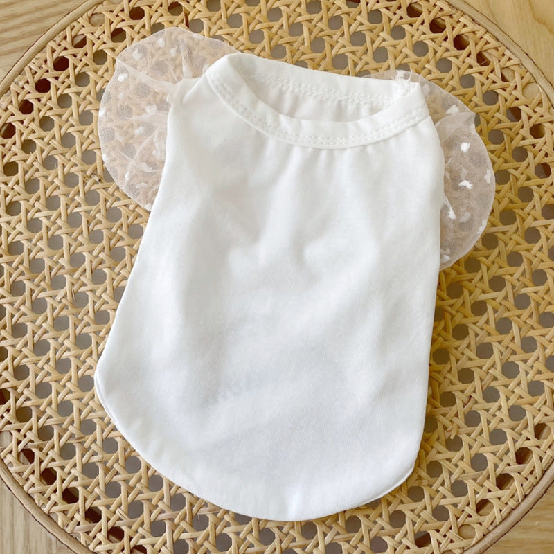 Mesh Puff Sleeve Pet Clothes Puppy Dog Teddy Bichon Pomeranian VIP Schnauzer