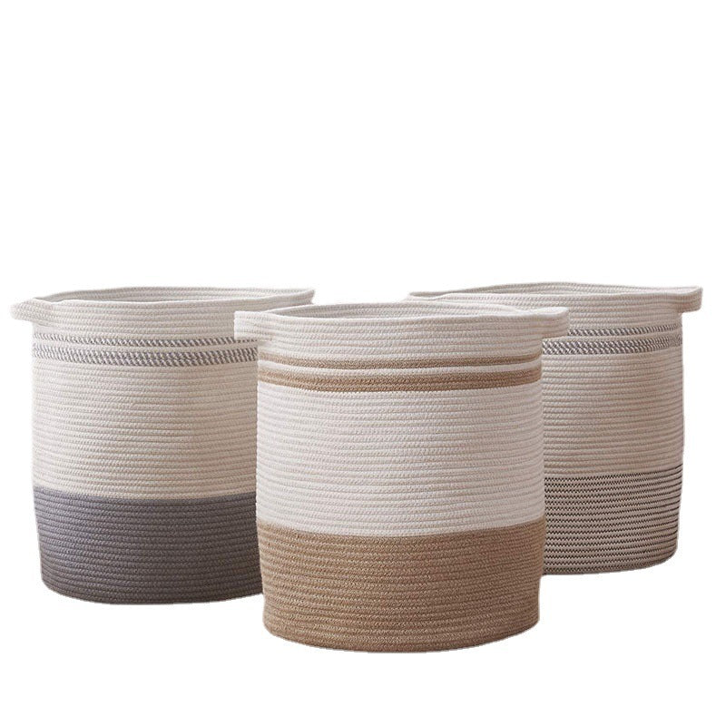 Cotton String Sundries Laundry Basket Magazine Snacks Storage Basket - EL CHEG
