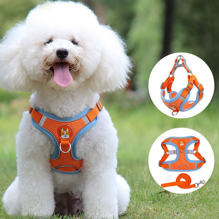 Dog Harness Cat Harness Reflective Dogs Leashs Soft Mesh Chest Strap - EL CHEG