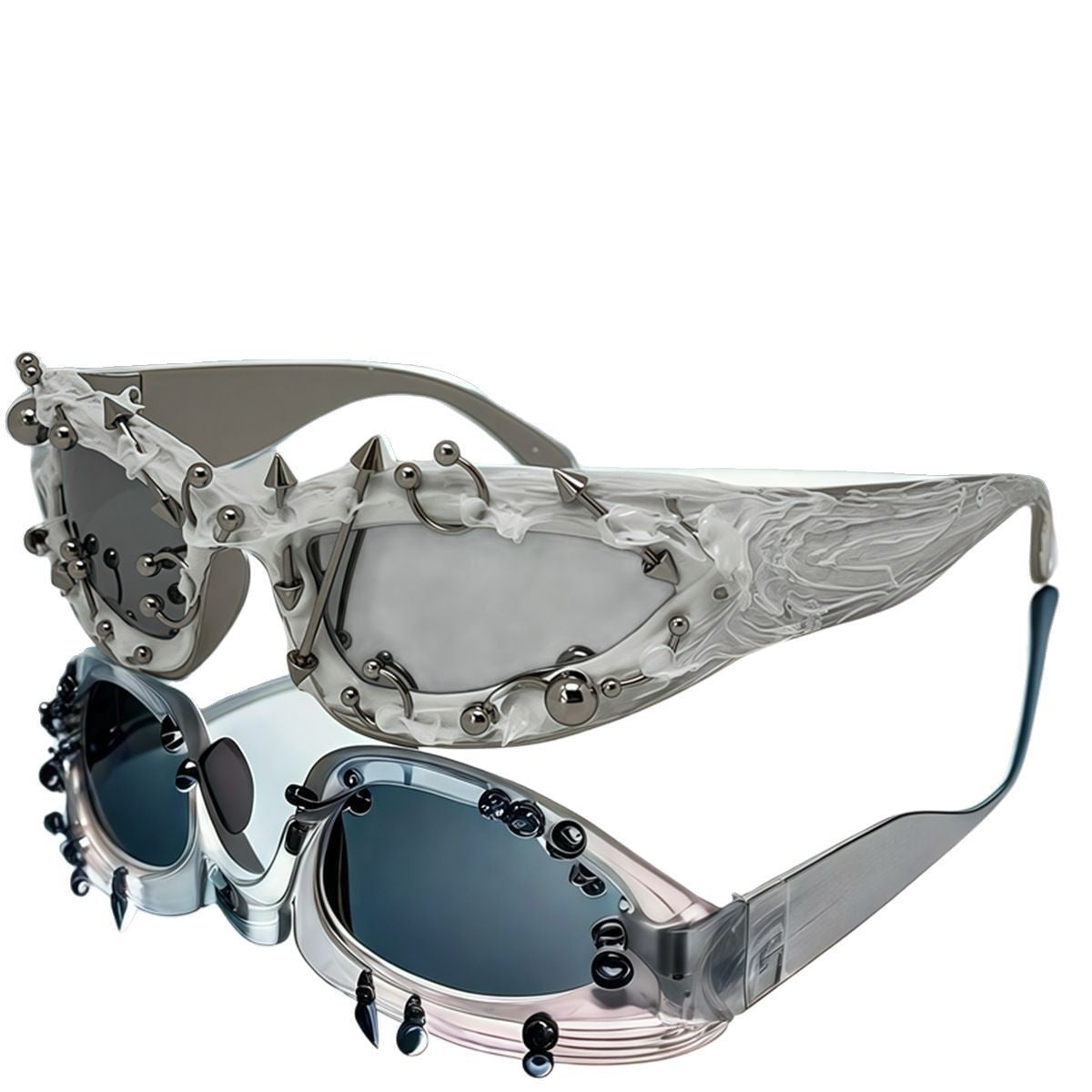 Punk Decorative Rivets Trend Street Snap Glasses