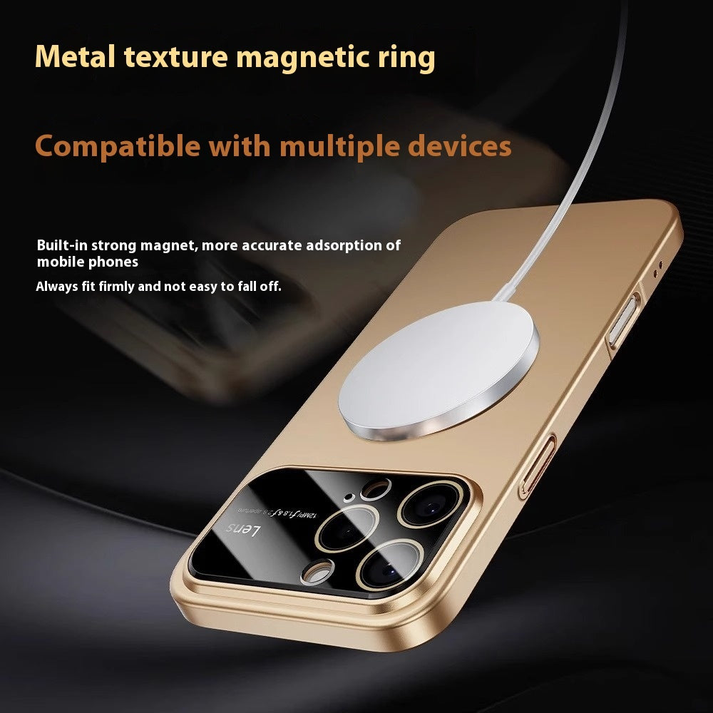 Large Window Frosted Fine Circle Magnetic Drop-resistant Phone Case