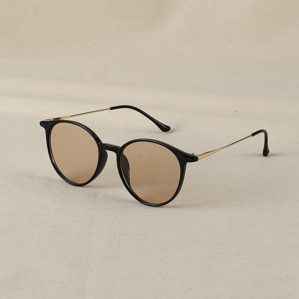New Artistic Round Frame Women's All-match Face-looking Small Sunglasses