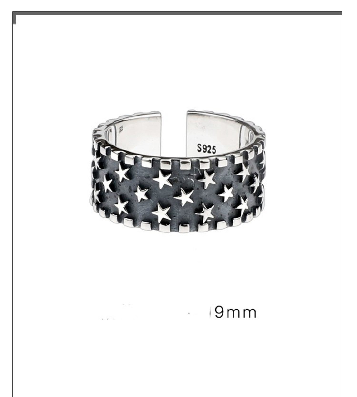 Pure Silver Multi Five Pointed Star Ring For Men And Women