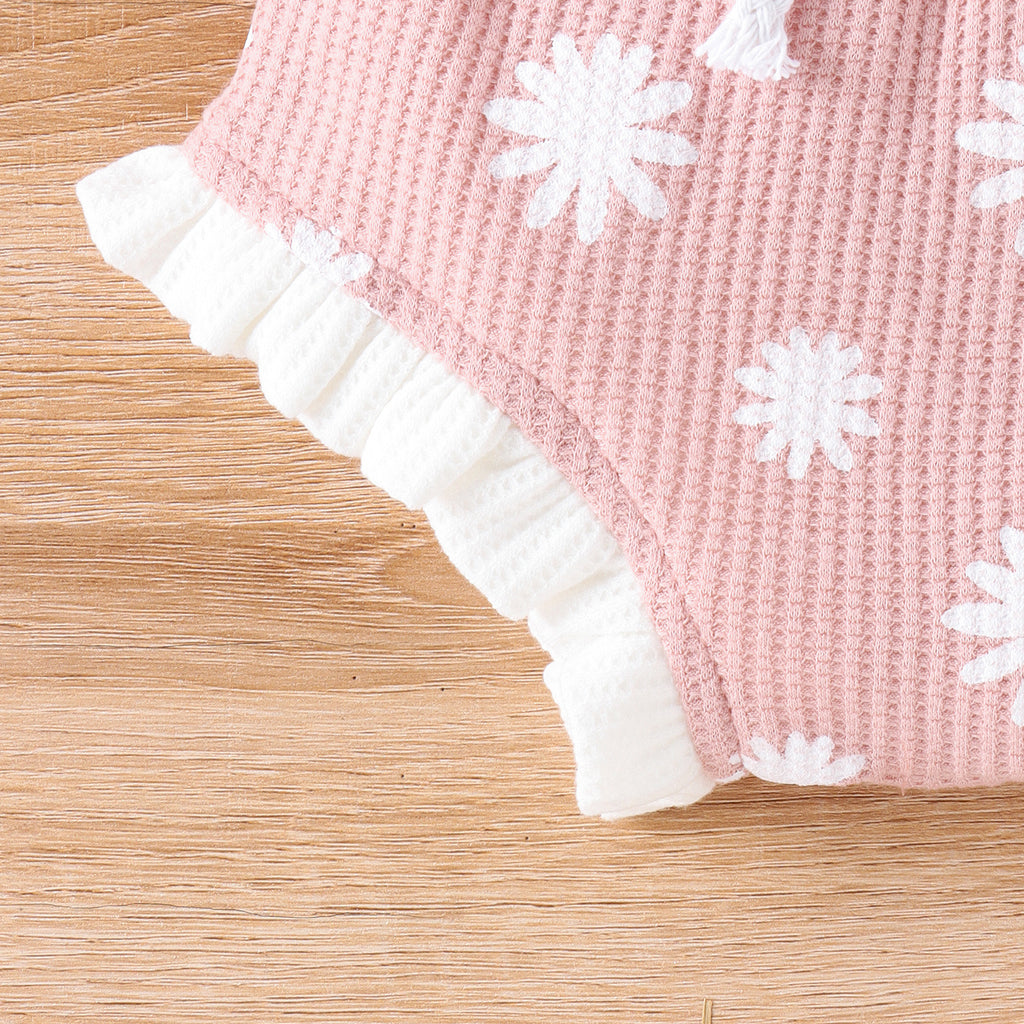 Waffle Two-piece Set Baby Triangle Shorts Suit