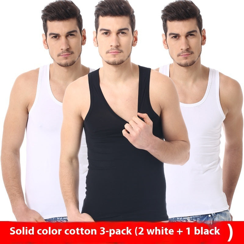 Men's Pure Color Minimal Versatile Cotton Vest