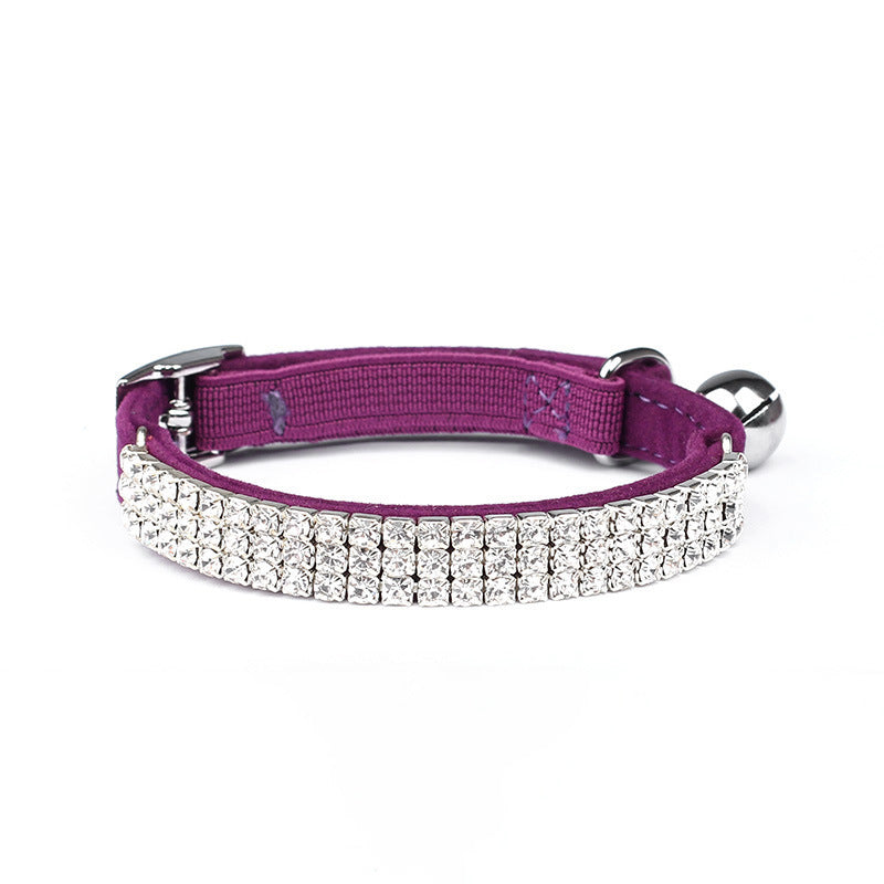 Pet Supplies Rhinestone Suede Cat Collar