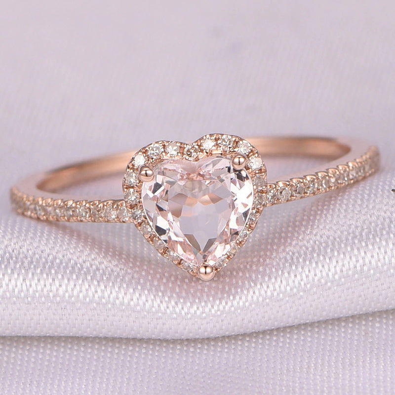 Micro-inlaid Exquisite Heart-shaped Women's Ring