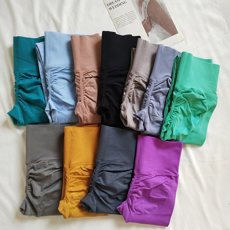 Seamless Sport Yoga High Waist Pants Leggings Sport See Through Yoga Gym Running Quick Dry Pants Scrunch Butt Pants - EL CHEG