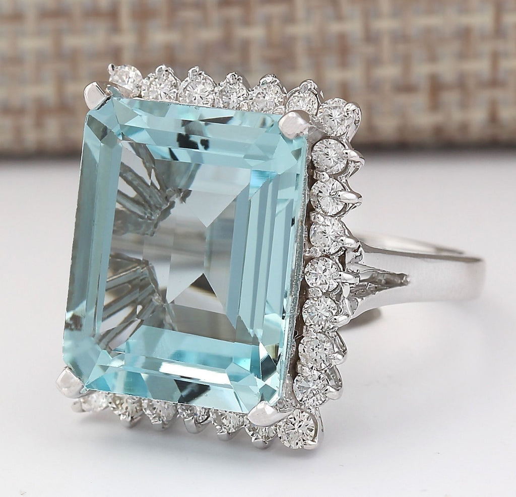 Women's Versatile Fashion Inlaid Lake Blue Zircon Ring