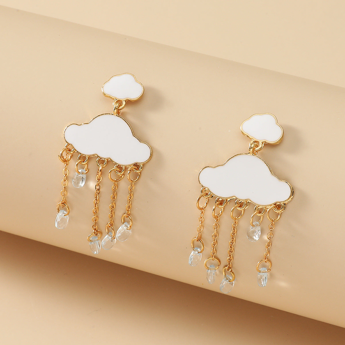 Minimalist Creative Zircon Earrings Ins Style Cute White Clouds Earrings