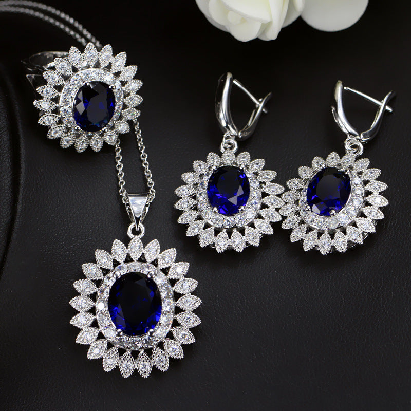 SUNFLOWER Sets Of Chain Bride Zircon Set