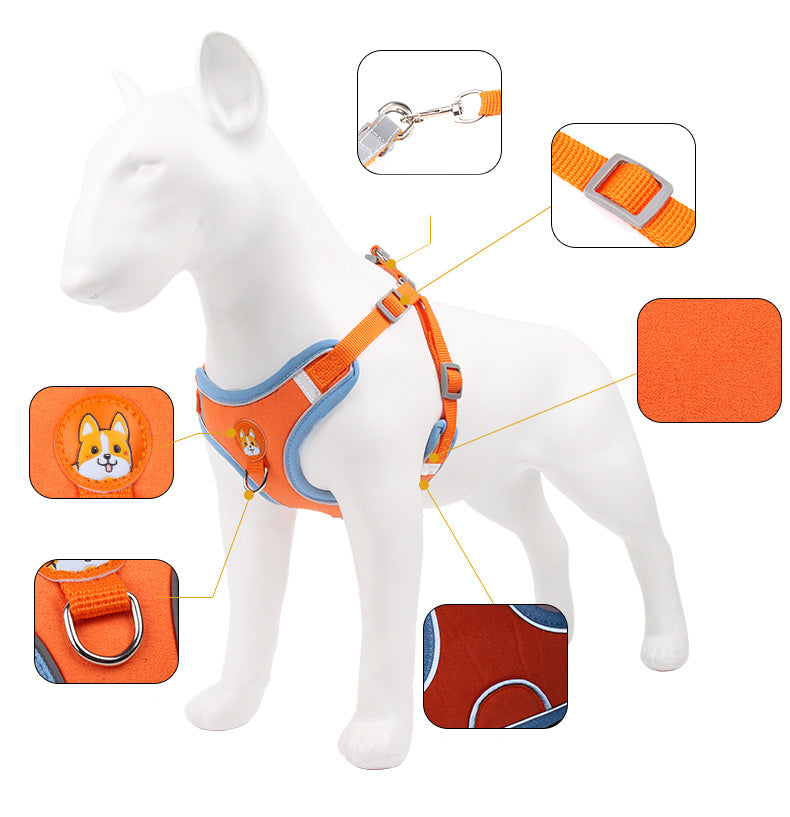 Dog Harness Cat Harness Reflective Dogs Leashs Soft Mesh Chest Strap - EL CHEG