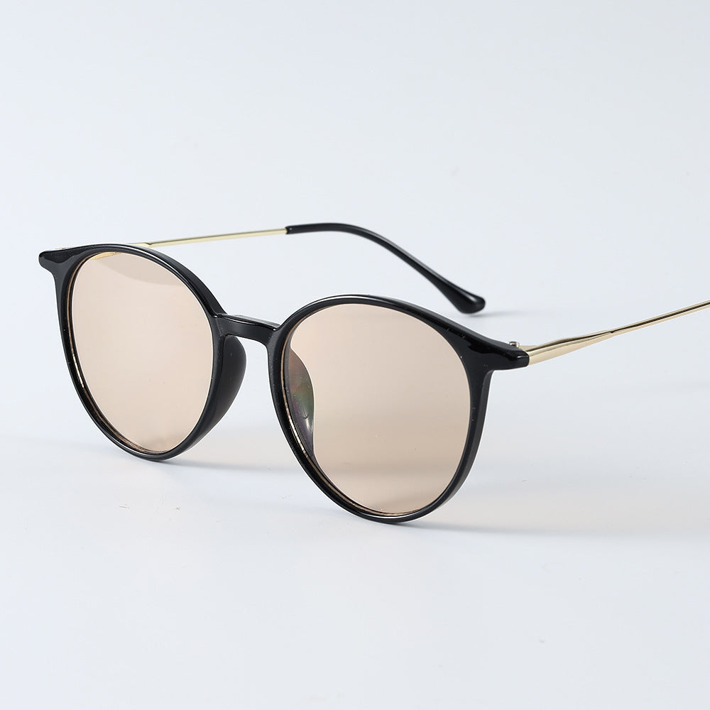 New Artistic Round Frame Women's All-match Face-looking Small Sunglasses