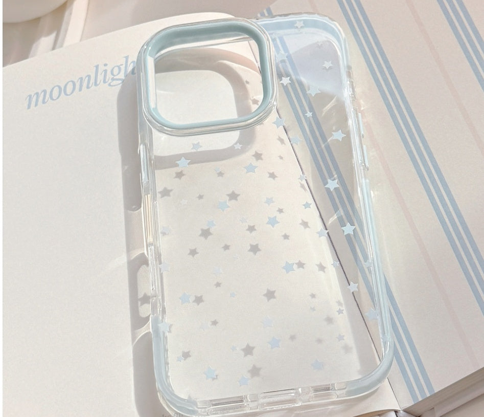 Ins Style Blue Stars Phone Case Drop-resistant Transparent