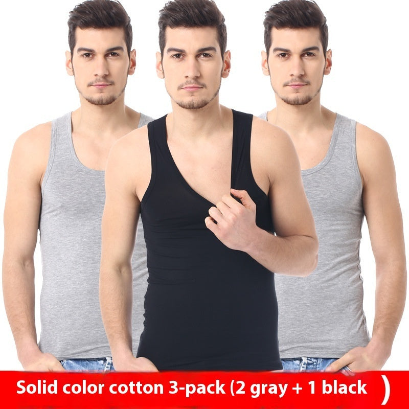 Men's Pure Color Minimal Versatile Cotton Vest