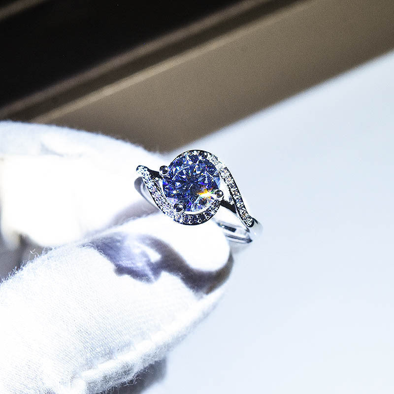 Synthetic Moissanite Angel Eyes Women's Ring