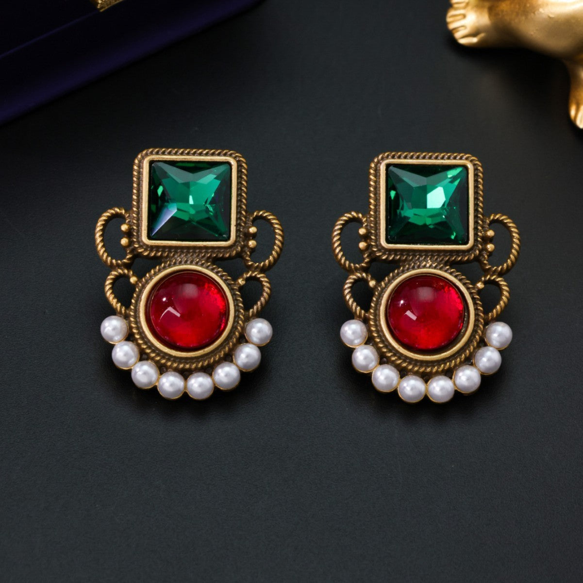 Colorful Jelly Vintage Graceful Colored Glaze Flower Earrings