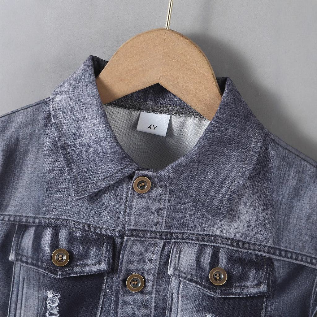 Trendy Style Broken Hole Design Shorts Suit