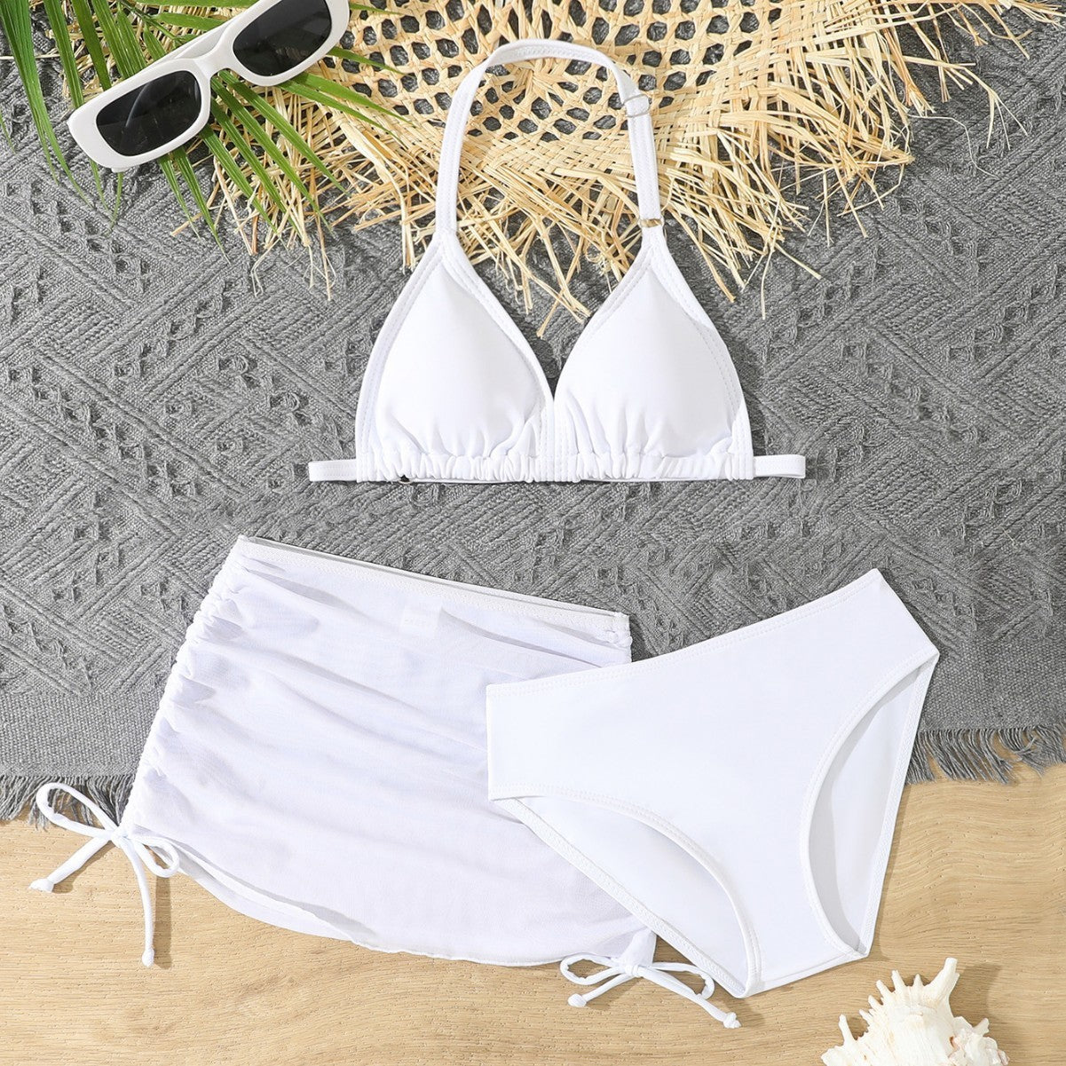 Children's Bikini Swimsuit Girls' Split Three-piece Swimsuit With Chest Pad