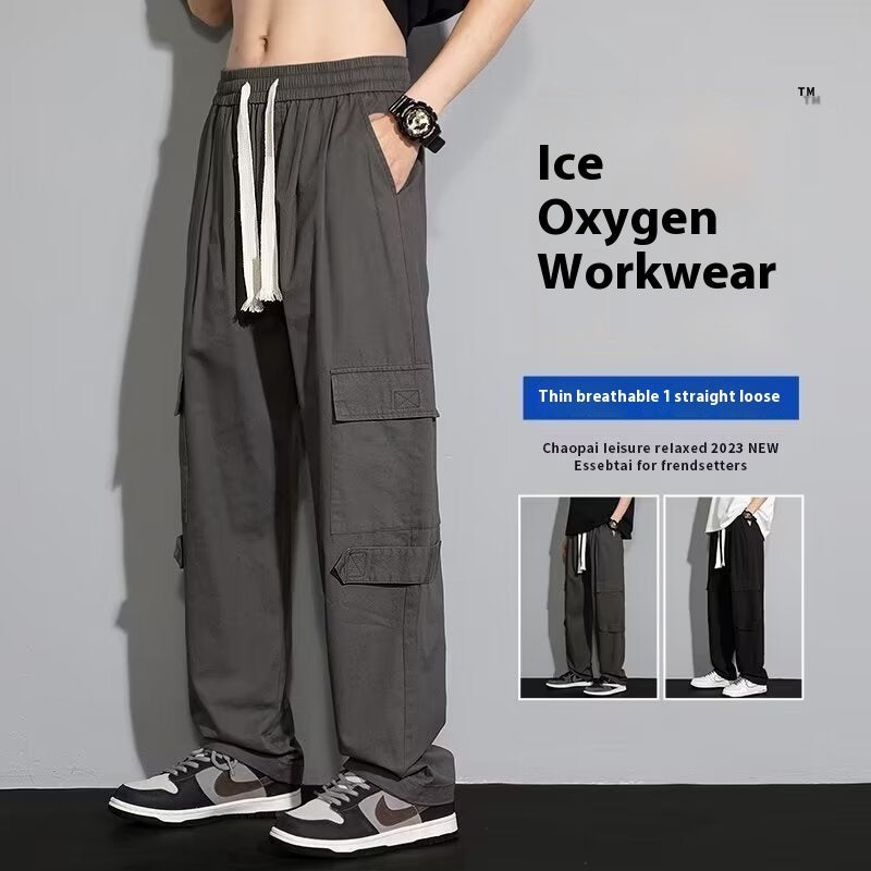 Men's Autumn New Retro Loose Straight Casual Trousers