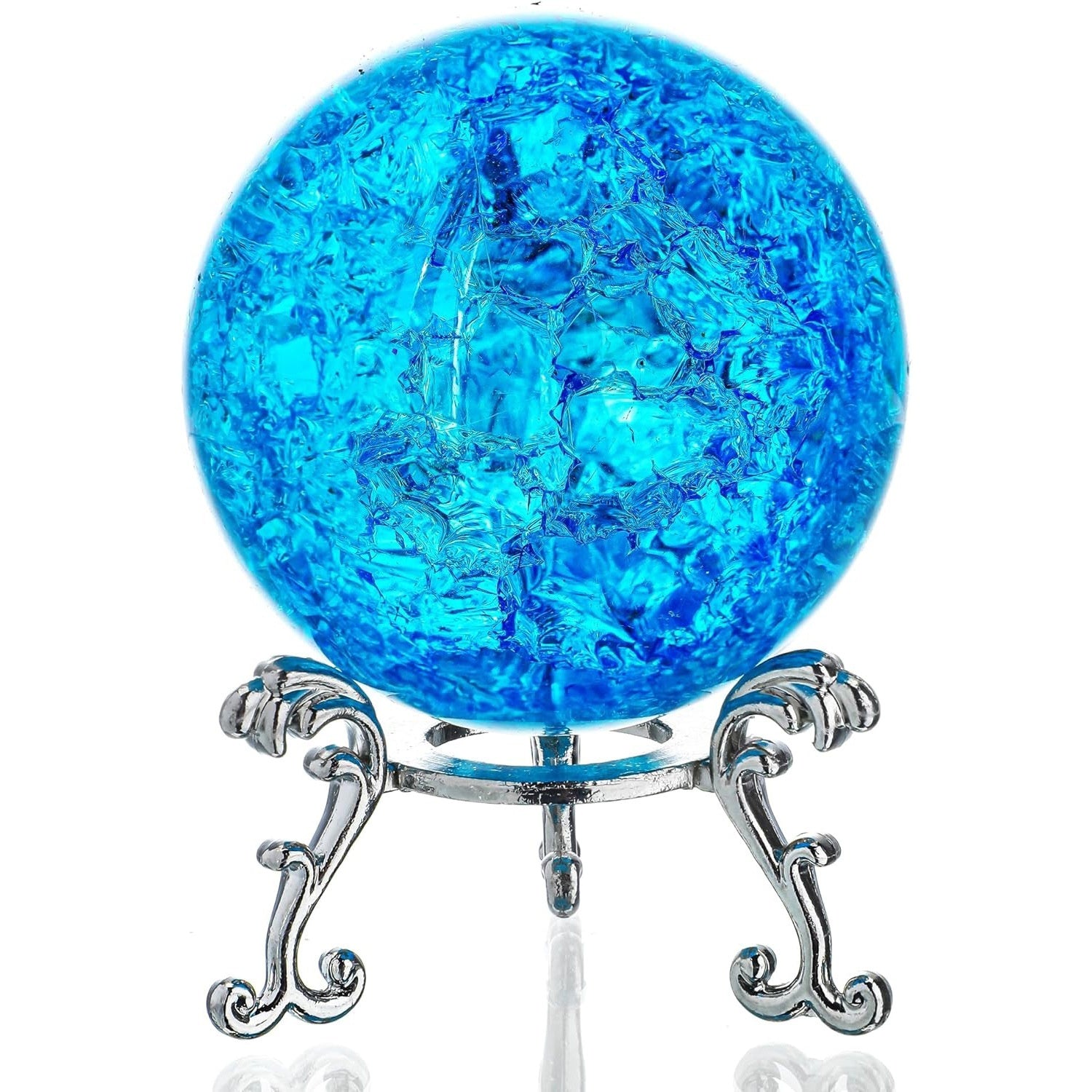 Colorful Crystal Ice Crack Ball Solid Glass Ball Ornament Ornaments - EL CHEG