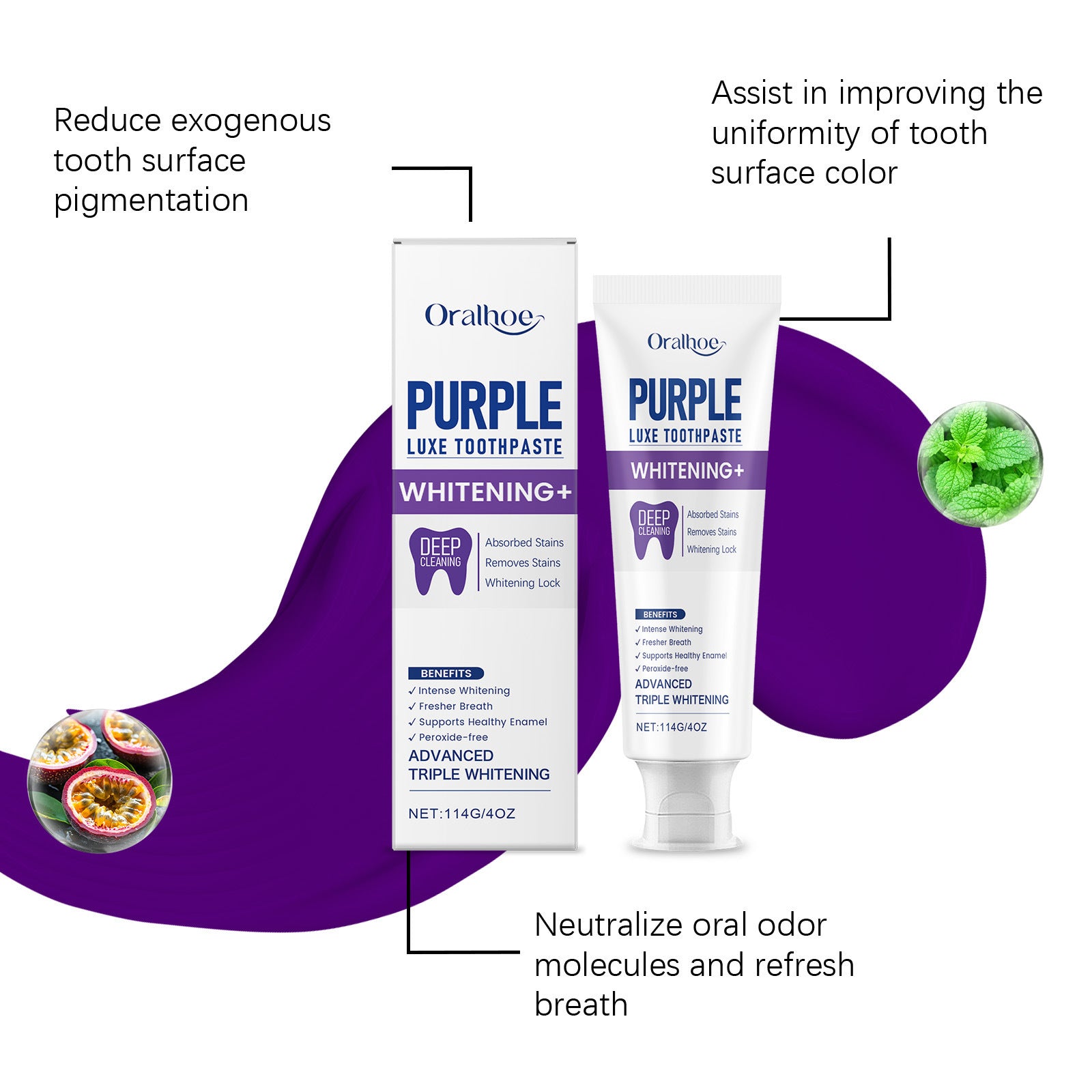 Daily Gentle Care Physical Color Mixing Purple Toothpaste - EL CHEG