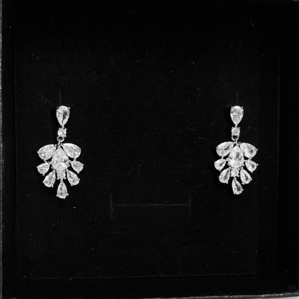 Women's Temperament Super Shiny AAA Zircon Ice Flowers Earrings