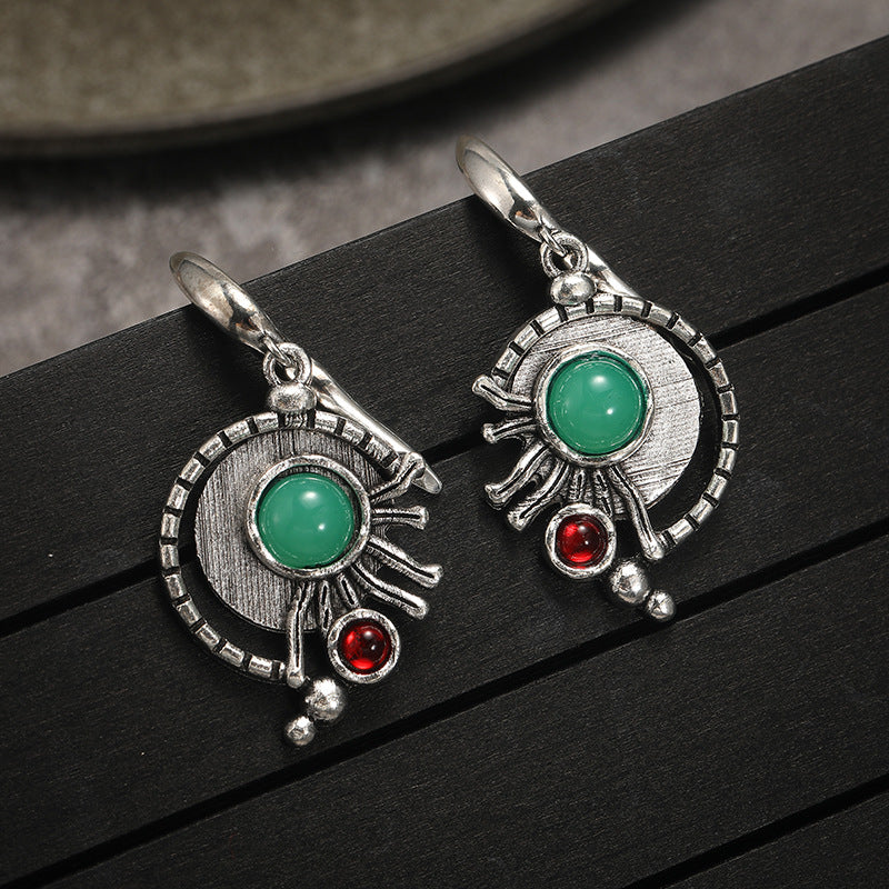 Boho Turquoise Retro Creative Personality Alloy Quality Earrings