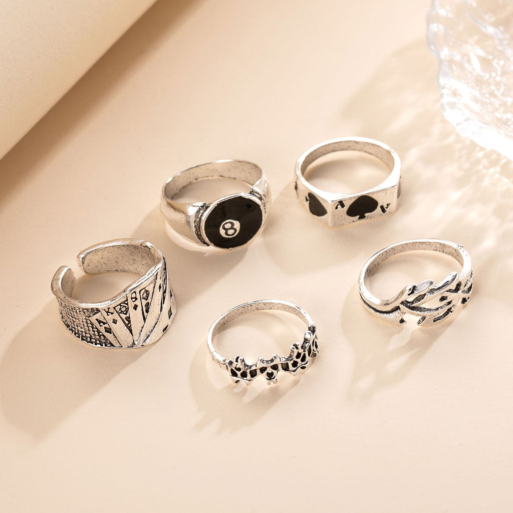 Poker Ring Retro Spade Card Ring Creative Personality