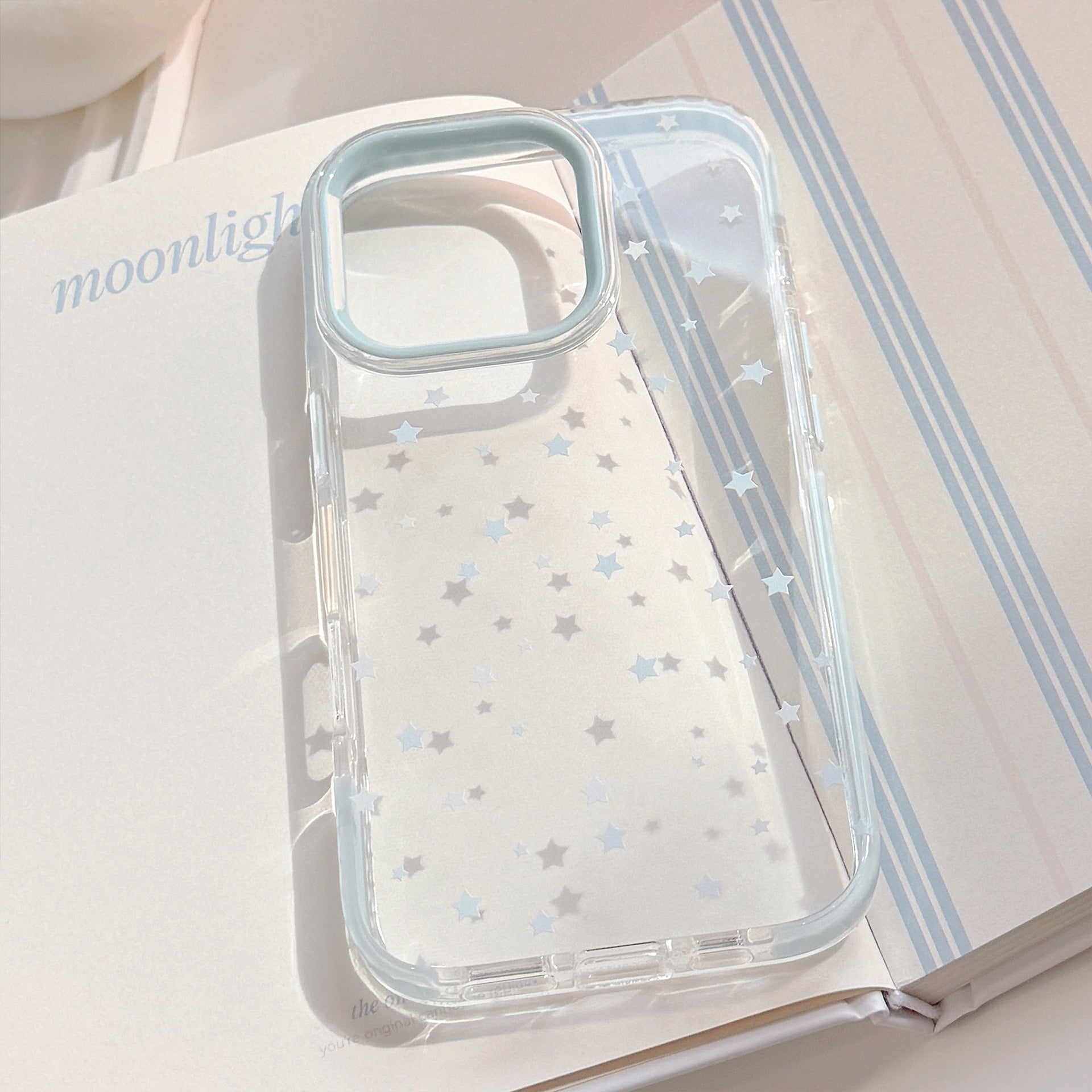Ins Style Blue Stars Phone Case Drop-resistant Transparent