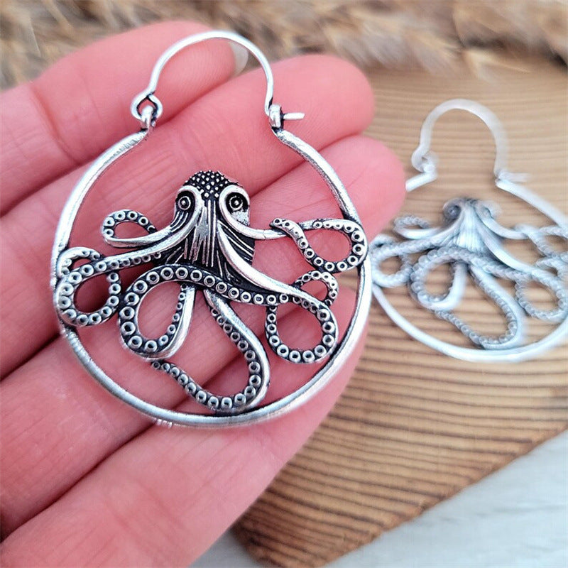 Vintage Alloy Octopus Earrings Simple Personality