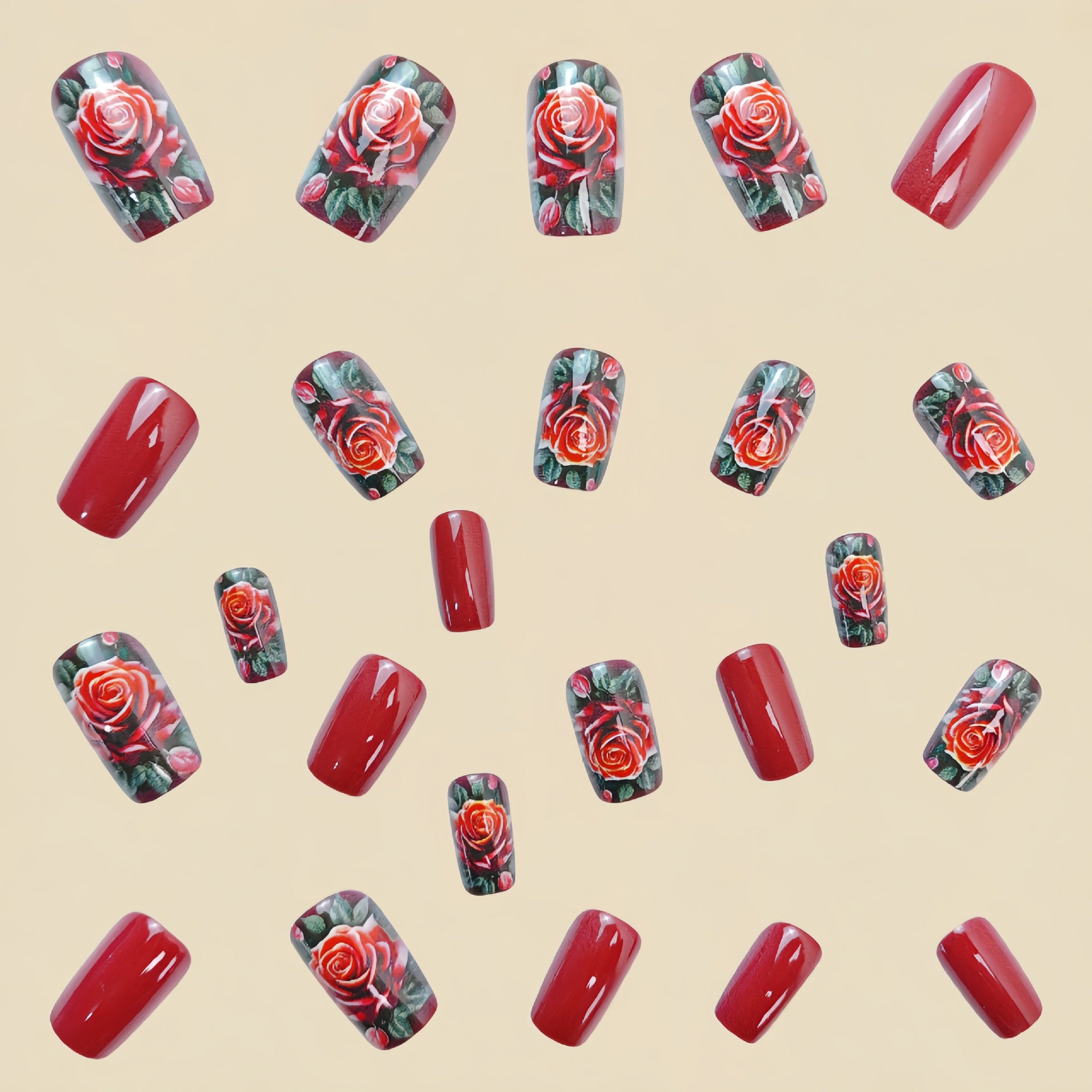 Detachable 24 Pieces Fake Nail Patch - EL CHEG